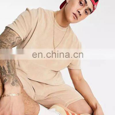 Latest customized mens tracksuit short sleeve t shirts summer two piece shorts set custom logo men sweatsuit