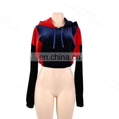 American fashion rhinestone velvet zipper hoodie set elastic waist trousers two-piece velour sweatsuit for women