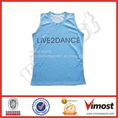 Light Blue Customized Sublimation Running Singlet Design for You