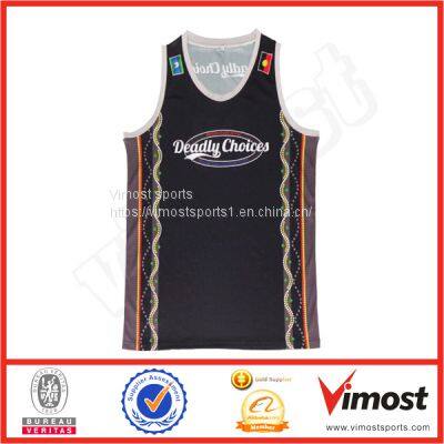 Fashionable Men's Customized Sublimation Running Singlet of 100% Polyester