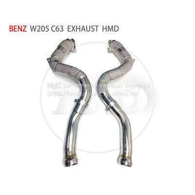 Exhaust Manifold Downpipe for Benz W205 C63 Car Accessories With Catalytic converter Header Without cat pipe whatsapp008618023549615