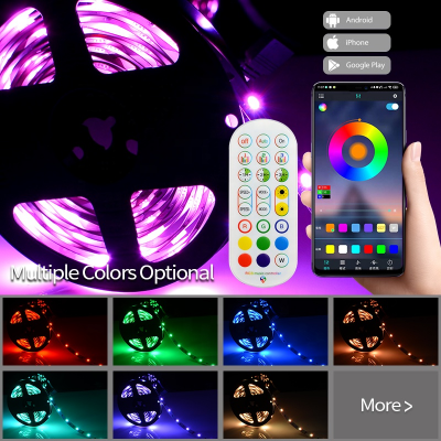 Full rgb kit music 21key control SMD 5050 5M blue tooth Digital RGB LED Strip Light Kit App control