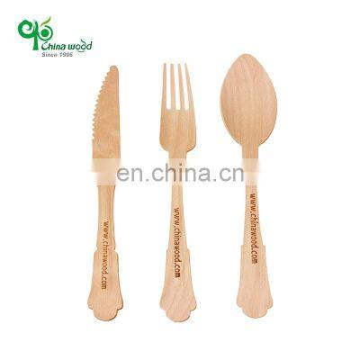 YADA Disposable Biodegradable Compostable kits couverts fourchettes Wooden Cutlery Set spooms with printing