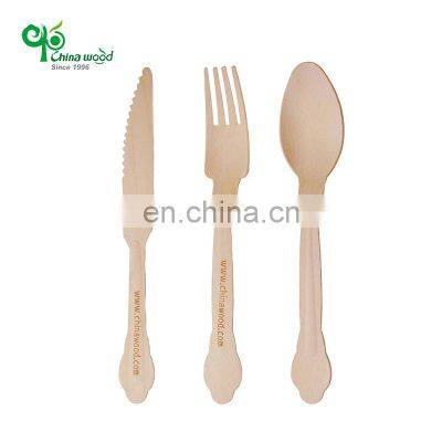 YADA customized package eco friendly natural wooden cooking disposable spoon knife fork long handle