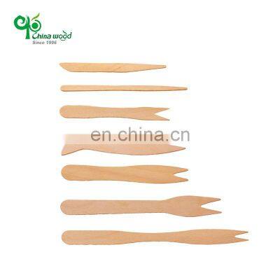 Yada Wooden Chip Fruit Fork Fruit Pick Wholesale Food Grade Disposable Natural Wooden Fruit Fork