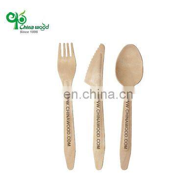Wooden Spoon Fork Knife Cutlery Set Wooden Dinner Utensil Set Kitchen Disposable Wooden Cutlery Sets