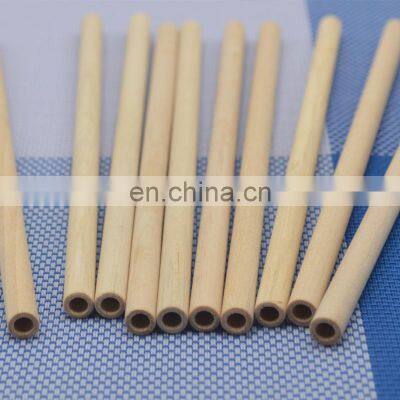 Disposable Food Grade Safe Reusable Round Tube Mouth Bamboo Wooden Straws For Juicing