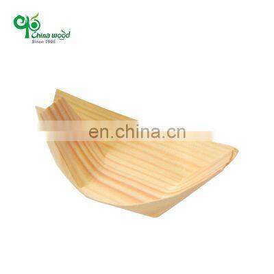 Yada Disposable Sushi Boat Wooden Cone For Food Container Japanese Pine Aspen Cup Cone Chip Boat