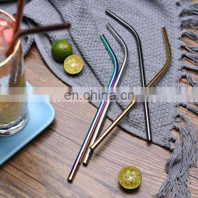 Free Sample Custom Logo High Quality Environmentally Friendly Gold Edible Straw Portable Reusable 304 Stainless Steel Straw