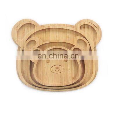 High Quality Ecofriendly Kitchen Reusable Natural Wooden Fiber Bamboo Plates Kids