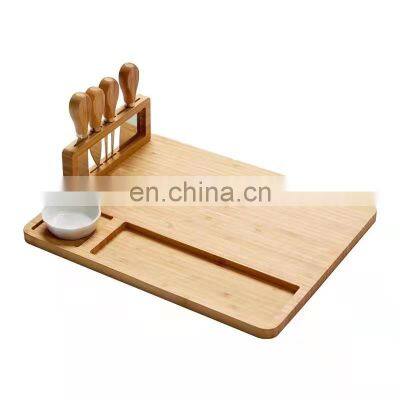 Eco-friendly Safe Kitchen Bamboo Cheese Board Kitchen Knives Set Board Chopping Blocks