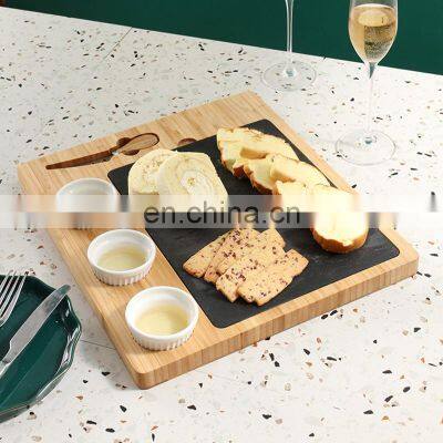 Hot Sale High Quality Organic Natural Kitchen Square Shape Charcuterie Bamboo Cheese Board