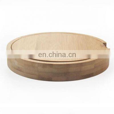 Wholesale Kitchen High Quality Simple Round Bamboo Cheese Board With Knife Set