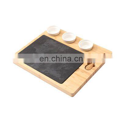 100% Organic Eco-Friendly Household Kitchen Square Bamboo Cheese Board Plate