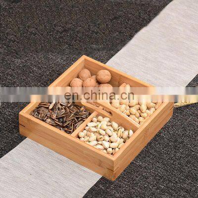 Hot Sale 100% Natural Kitchen Household Simple Square Bamboo Storage Box Pantry Organizer