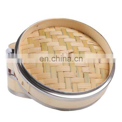 Eco Friendly Food Mini Bamboo Steamer Favors With Chopsticks Kitchen Dim Sum Bamboo Steamer With Stainless Steel Steamer