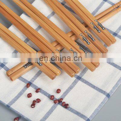 Customizable Eco-friendly Biodegradable Round Bamboo Chopsticks Reusable Natural Wooden Chopsticks