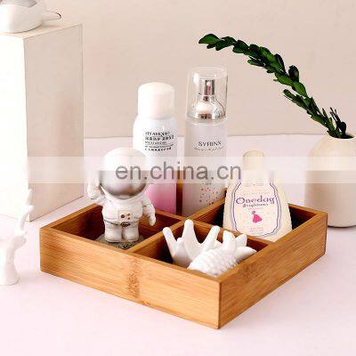 Custom desktop earrings bead coin makeup cosmetic jewelry sneaker tea organizer home cross storage wooden bamboo cube boxes