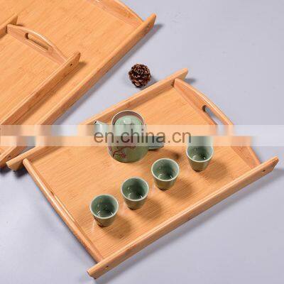 Eco friendly Bambo Serving Trays Multipurpose Serving Dish Board for Breakfast Coffee Tea with Handles
