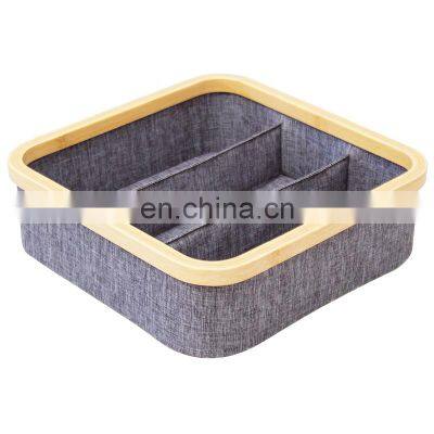 Wooden storage box sock underwear drawer bra and panties organizer closet basket box home closet storage & organization