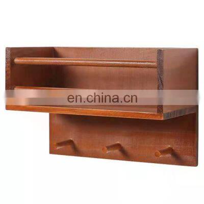 Bathroom wood nursery hanging floating book shelf wall-mounted hidden screw kitchen bathrooms storage organizer