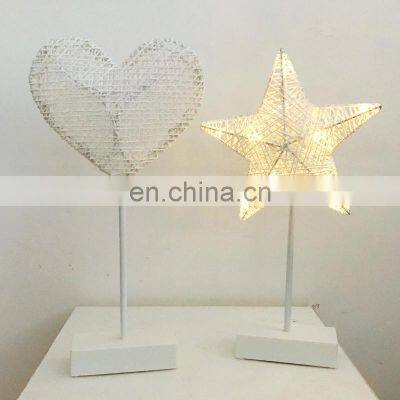 Star shape mini interior decorative lights led warm lights battery operated wedding desk decor moon heart shape