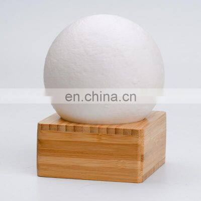 2021 New Design Bedroom Home Decor Induction Dual Colors Moon Shaped Bed Light With Bamboo Base