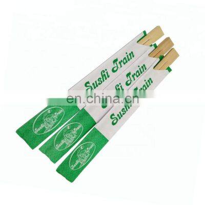 Bamboo Restaurant Disposable Chopsticks with Open Paper Sleeve Custom Logo