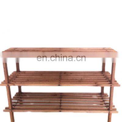Wholesale three tier wooden multifunctional shoe rack shoe rack space saving