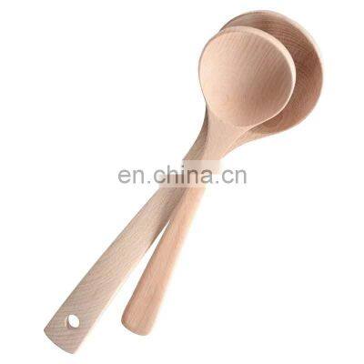Japanese-style large beech unpainted wooden spoon household restaurant spoon wooden kitchen tool