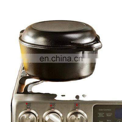 Cast Iron Camping Stew Hanging Thickened Dutch Flip Cover Dutch Pot Uncoated Outdoor Camping Pot