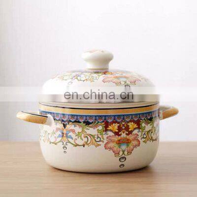 Induction Cooker Hot-Sale Wholesale Deep Shape Stewpot Cokking Enamel Pot
