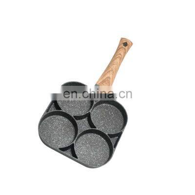 Nonstick 4 round holes egg pancake aluminum skillet fry pan