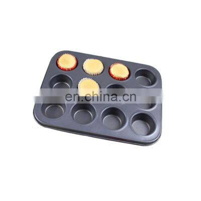 Muffin cup black baking cake mold carbon steel baking pan