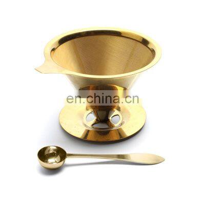 V60 Stainless steel coffee dripper titanium cone pour over holder coffee filter