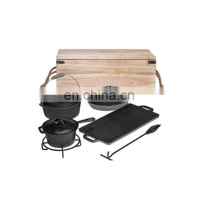 Outdoor Camping Cast Iron Cookware Set