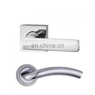 Custom Hollow Brushed Aluminum Lost Wax Investment Casting Inox Door Handles With Key Hole Escutcheon