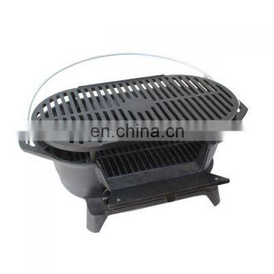 Cast Iron Mini Family Grill Thickened Camping Bbq Accessories Barbecue Grill Set