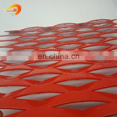 Red color decorative building cladding aluminum expanded metal