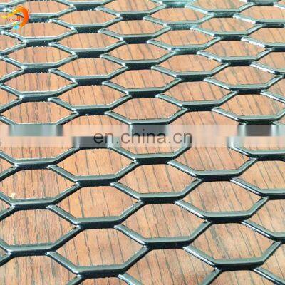 Construction protecting black expanded metal facade cladding mesh