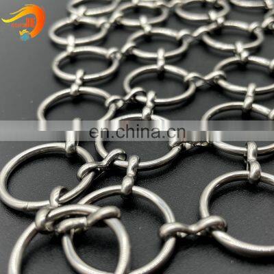 Stainless Steel decorative wire mesh gold bronze chainmail ring mesh