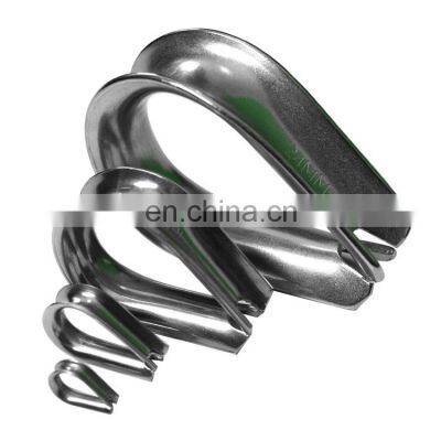 Stainless Steel 304 US Type Thin Wire Rope Thimble / Wire Rope Cable Thimble Manufacturer