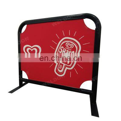 Outdoor Cafe Barricade Covers Quality Road Safety Breeze Barrier Metal Crowd Control Barrier