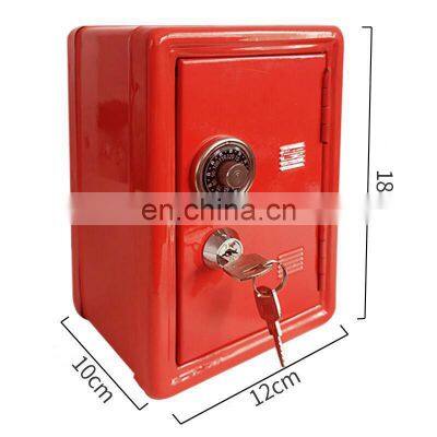 High quality red color 2in1 key Lock and password safe Piggy bank storage case safe shape money box