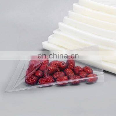 China supplier Embossed vacuum plastic frozen food vaccum bag Custom printed Transparent 3 sides seal frozen