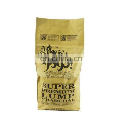 Heavy duty activated laminated with pp woven 15kg 16kg bbq charcoal kraft paper bag