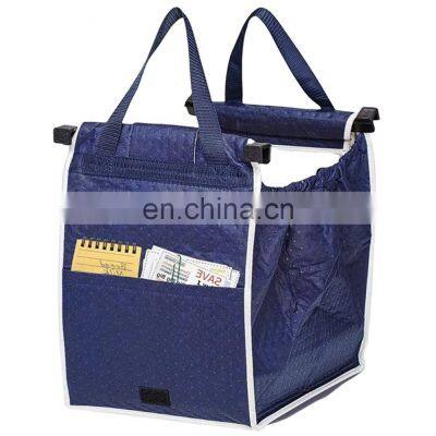 Practical OEM Supermarket Insulated Reusable and Go Shopping Trolley Cooler Bag Collapsible Grocery Tote Bags with Handles