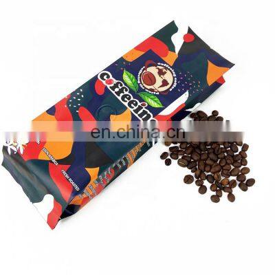 250g empty foil pouch side gusset coffee packaging bag with valve