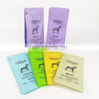 Laminated aluminum foil zip lock bag stand up pouch /matt foil pouch with zipper/ coffee bag with valve