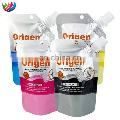 Custom printing spout pouch aluminum foil empty ink print plastic bag